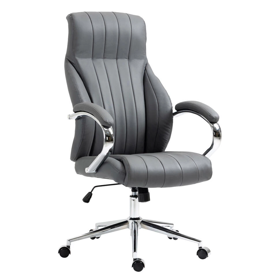 Clp Bureaustoel Wigan Leder Grijs 3 Clp Bureaustoel Wigan Leder Grijs