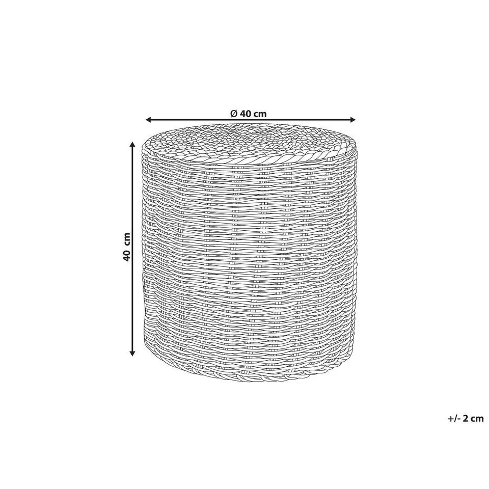 Beliani Poef BARBEL - Beige Waterhyacinth, Zeewier, Palmblad 5 Beliani Poef BARBEL - Beige Waterhyacinth, Zeewier, Palmblad - Image 3