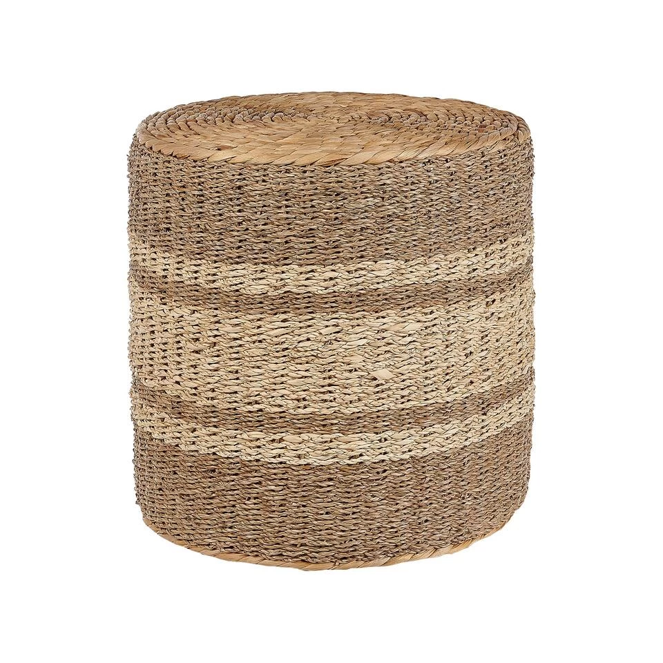 Beliani Poef BARBEL - Beige Waterhyacinth, Zeewier, Palmblad 3 Beliani Poef BARBEL - Beige Waterhyacinth, Zeewier, Palmblad