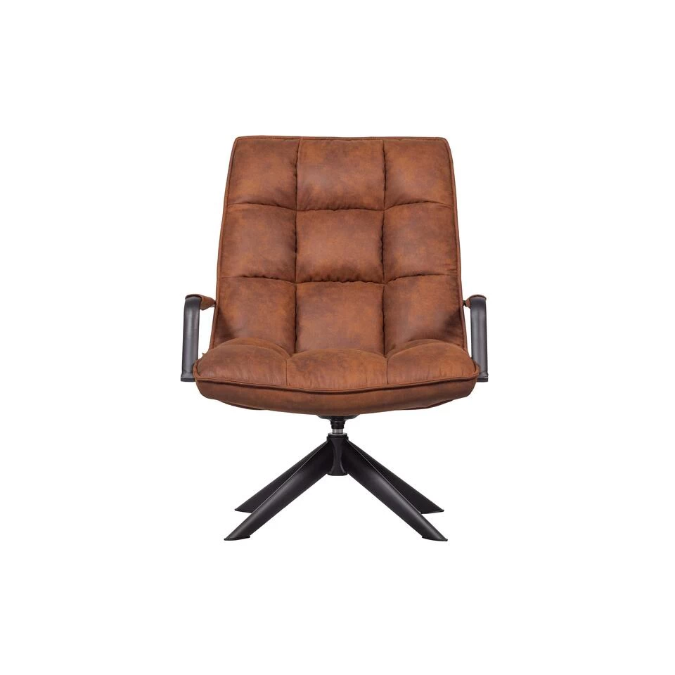 WOOOD Jouke Draaifauteuil Met Armleuning - Kunstleer - Cognac - 96x70x85 3 WOOOD Jouke Draaifauteuil Met Armleuning - Kunstleer - Cognac - 96x70x85