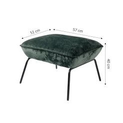 SCOTT - Voetenbankje - Velvet Poef - 57x54x40 Cm - Ideale Bijzet Poef - Mountain -ZitMeester ComfortDesign 1000064731 0102