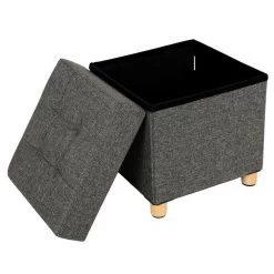 ACAZA Poef - Opvouwbaar - Met Poten - Stof - 38 Cm - Donkergrijs -ZitMeester ComfortDesign 1000068047 0102