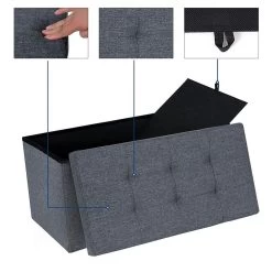 ACAZA Poef - Opvouwbaar - Zonder Poten - Stof - 76 Cm - Donkergrijs 8 ACAZA Poef - Opvouwbaar - Zonder Poten - Stof - 76 Cm - Donkergrijs -ZitMeester ComfortDesign 1000068049 0102