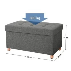 Poef - Opvouwbaar - Met Poten - Stof - 76 Cm - Donkergrijs 9 Poef - Opvouwbaar - Met Poten - Stof - 76 Cm - Donkergrijs -ZitMeester ComfortDesign 1000068050 0103