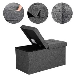 ACAZA Poef - Opvouwbaar - Zonder Poten - Stof - 76 Cm - Donkergrijs -ZitMeester ComfortDesign 1000068052 0102