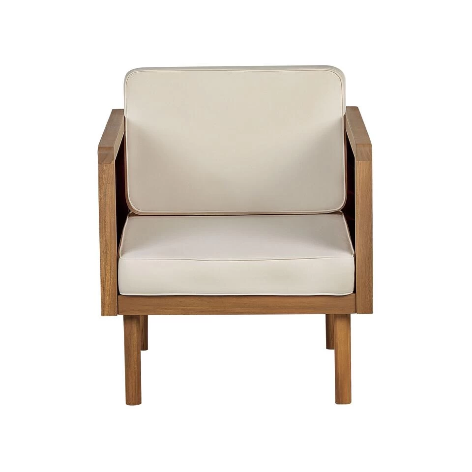 Beliani Fauteuil BARATTI - Lichte Houtkleur Acaciahout 3 Beliani Fauteuil BARATTI - Lichte Houtkleur Acaciahout