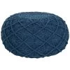 Beliani Poef BERKANE - Blauw Katoen -ZitMeester ComfortDesign 1000068434