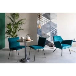 Giga Meubel Fauteuil Velvet Blauw - Zithoogte 42cm - Stoel Bon -ZitMeester ComfortDesign 1000068562 0101