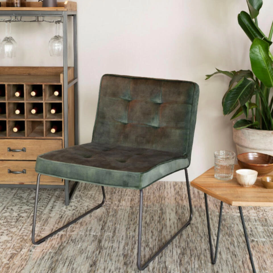 Giga Meubel Fauteuil Stof Groen - 69x55,5x75cm - Stoel Clark 4 Giga Meubel Fauteuil Stof Groen - 69x55,5x75cm - Stoel Clark - Image 2
