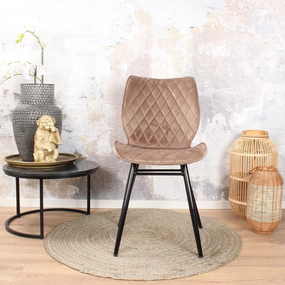 DS4U® Ruby Eetkamerstoel 2.0 - Stof - Beige 5 DS4U® Ruby Eetkamerstoel 2.0 - Stof - Beige - Image 3