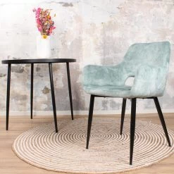 DS4U® Lenon Eetkamerstoel Velvet - Stof - Blauw 7 DS4U® Lenon Eetkamerstoel Velvet - Stof - Blauw -ZitMeester ComfortDesign 1000069470 0101