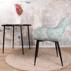 DS4U® Lenon Eetkamerstoel Velvet - Stof - Blauw 9 DS4U® Lenon Eetkamerstoel Velvet - Stof - Blauw -ZitMeester ComfortDesign 1000069470 0103