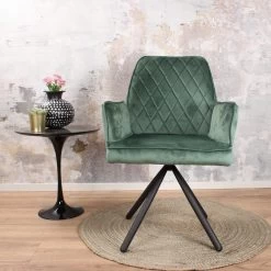 DS4U® Lucio Armstoel Velours - Stof - Groen -ZitMeester ComfortDesign 1000069488 0102