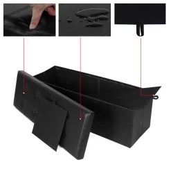 ACAZA Poef - Opvouwbaar - Zonder Poten - 2 Compartimenten - 110 Cm - Zwart 8 ACAZA Poef - Opvouwbaar - Zonder Poten - 2 Compartimenten - 110 Cm - Zwart -ZitMeester ComfortDesign 1000070620 0102