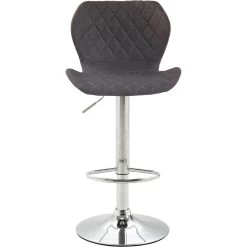 CLP Barkruk Cork Chroom Frame Stof Grijs -ZitMeester ComfortDesign 1000070981 0101