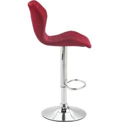 CLP Barkruk Cork Chroom Frame Stof Rood -ZitMeester ComfortDesign 1000071053 0102