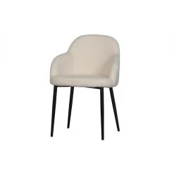 WOOOD Eetkamerstoel Noortje - Teddy - Wit - Set Van 2 -ZitMeester ComfortDesign 1000071459 0102