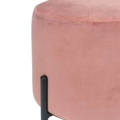 QUVIO Poef Met Vier Metalen Poten - Velvet - Vintage Roze 8 QUVIO Poef Met Vier Metalen Poten - Velvet - Vintage Roze -ZitMeester ComfortDesign 1000071931 0102