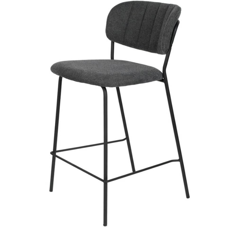 Puur Viken Barstoel 65cm - Stof - Grijs 4 Puur Viken Barstoel 65cm - Stof - Grijs - Image 2