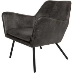 Puur Berg Fauteuil PU-leer - Lederlook - Grijs