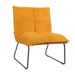 Velvet Fauteuil Maud Oker Geel - Stof - Geel