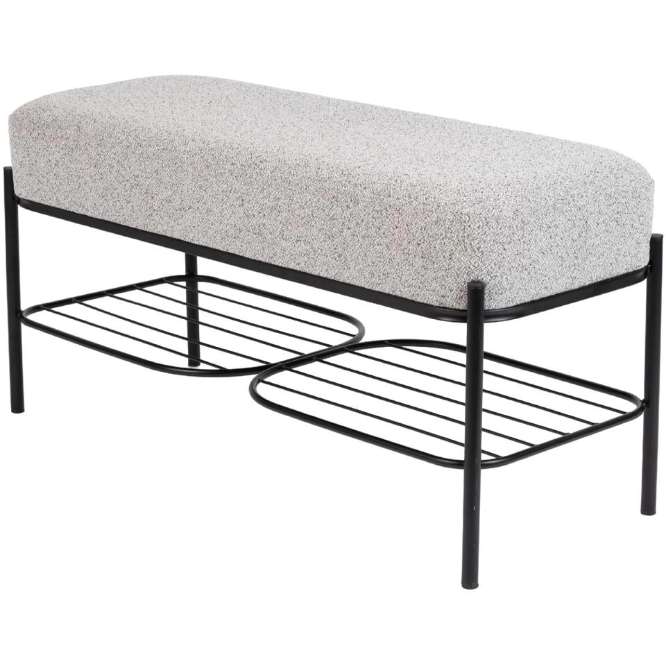 Puur Mandal Bankje 90cm - Stof - Grijs 4 Puur Mandal Bankje 90cm - Stof - Grijs - Image 2