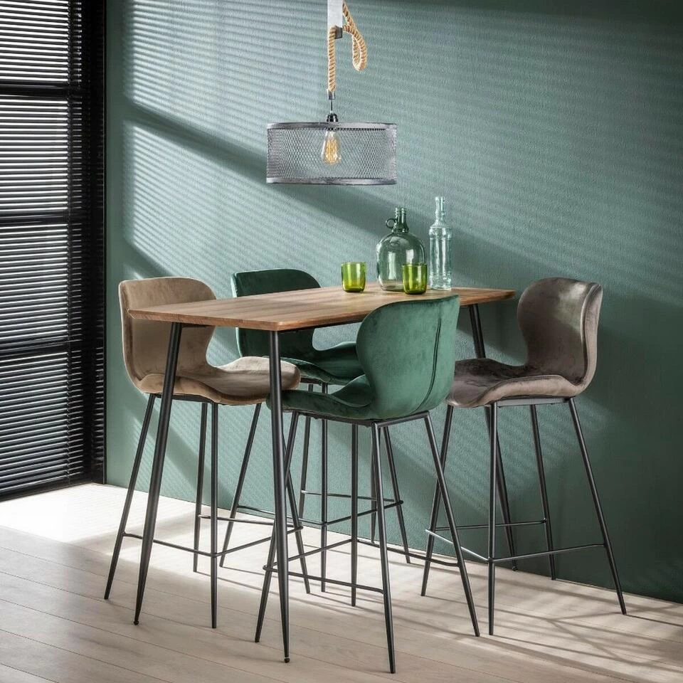 Verona Barstoel 67cm - Stof - Groen 5 Verona Barstoel 67cm - Stof - Groen - Image 3