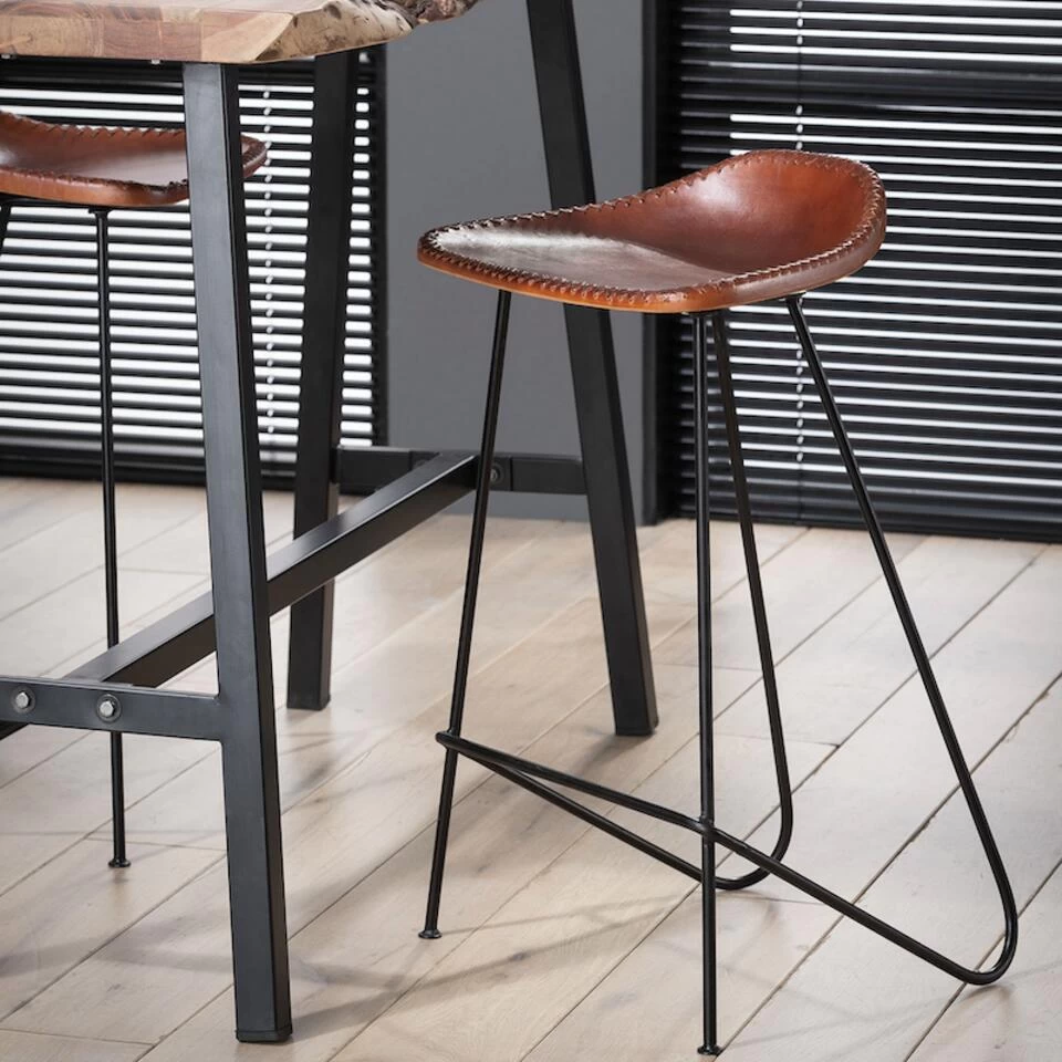 Sussex Barkruk Vintage - Leder - Bruin 4 Sussex Barkruk Vintage - Leder - Bruin - Image 2