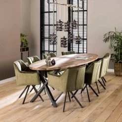 Ramon Eetkamerstoel Velvet - Stof - Groen -ZitMeester ComfortDesign 1000076879 0102