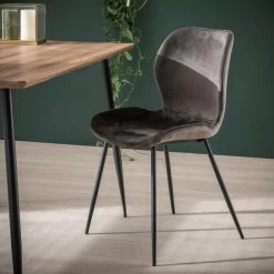 Verona Eetkamerstoel Velvet - Stof - Grijs -ZitMeester ComfortDesign 1000076880 0101