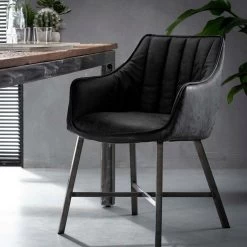 Newbury Eetkamerstoel Wax - Lederlook - Zwart -ZitMeester ComfortDesign 1000076889 0101