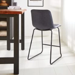 Set Van 2 Barkrukken Industrieel Mark Blauw Zithoogte 65 Cm Kunstleder 9 Set Van 2 Barkrukken Industrieel Mark Blauw Zithoogte 65 Cm Kunstleder -ZitMeester ComfortDesign 1000078924 0103