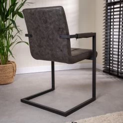 Set Van 2 Eetkamerstoelen Industrieel Jackson Antraciet - Stof - Grijs 8 Set Van 2 Eetkamerstoelen Industrieel Jackson Antraciet - Stof - Grijs -ZitMeester ComfortDesign 1000078966 0102