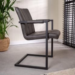 Set Van 2 Eetkamerstoelen Industrieel Jackson Antraciet - Stof - Grijs 9 Set Van 2 Eetkamerstoelen Industrieel Jackson Antraciet - Stof - Grijs -ZitMeester ComfortDesign 1000078966 0103