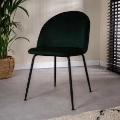 Set Van 2 Eetkamerstoelen Evie Velvet Groen - Stof - Groen 7 Set Van 2 Eetkamerstoelen Evie Velvet Groen - Stof - Groen -ZitMeester ComfortDesign 1000078984 0101