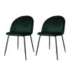 Set Van 2 Eetkamerstoelen Evie Velvet Groen - Stof - Groen -ZitMeester ComfortDesign 1000078984