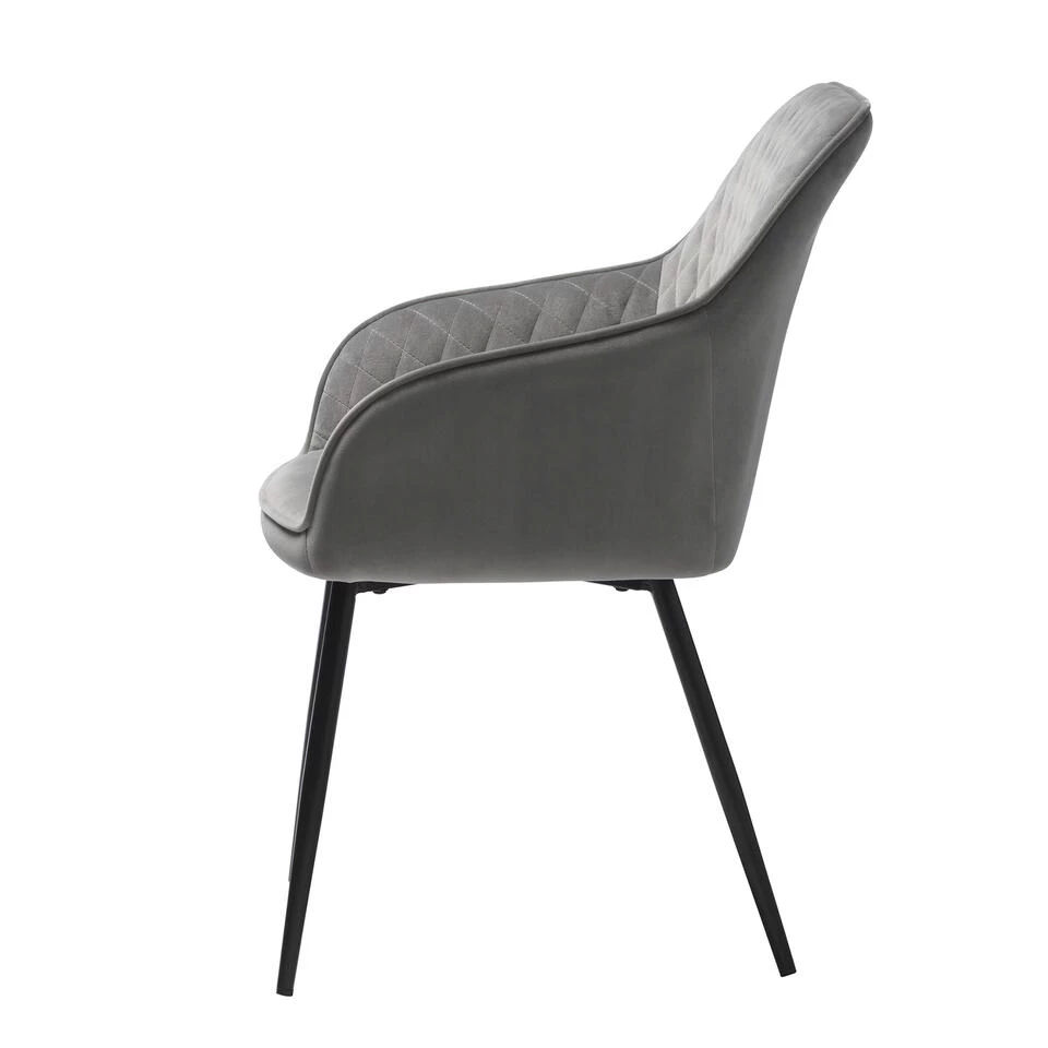 Giga Meubel Eetkamerstoel Grijs Met Armleuning - Velvet - Stoel Milton 5 Giga Meubel Eetkamerstoel Grijs Met Armleuning - Velvet - Stoel Milton - Image 3