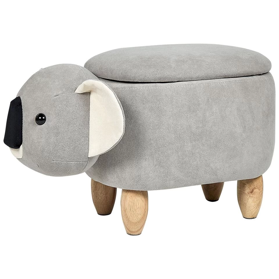 Beliani Dierenhocker COALA - Grijs Fluweel 3 Beliani Dierenhocker COALA - Grijs Fluweel