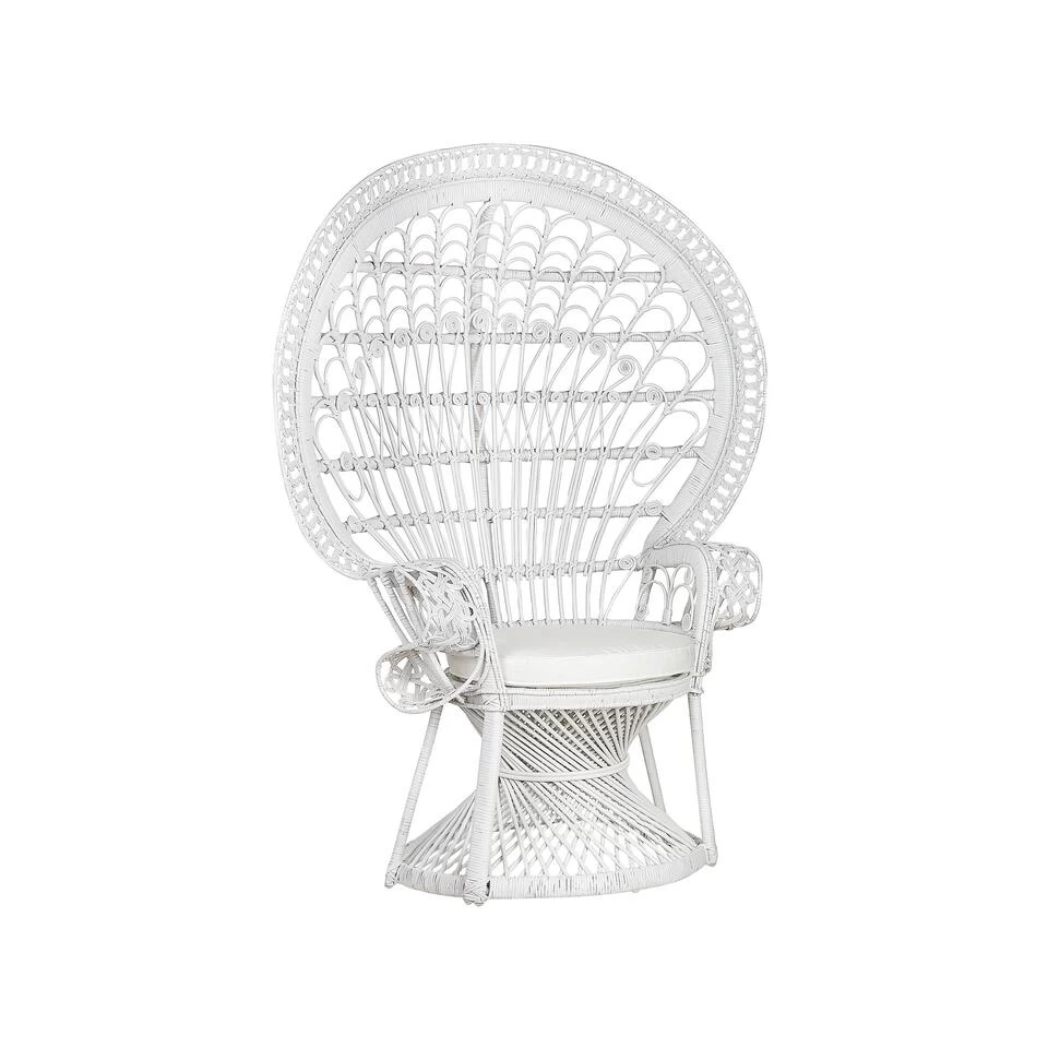 Beliani Fauteuil EMMANUELLE - Wit Rotan 3 Beliani Fauteuil EMMANUELLE - Wit Rotan