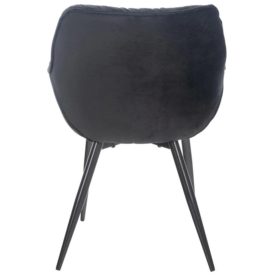 CLP Eetkamerstoel Tanna Fluweel Zwart 6 CLP Eetkamerstoel Tanna Fluweel Zwart - Image 4