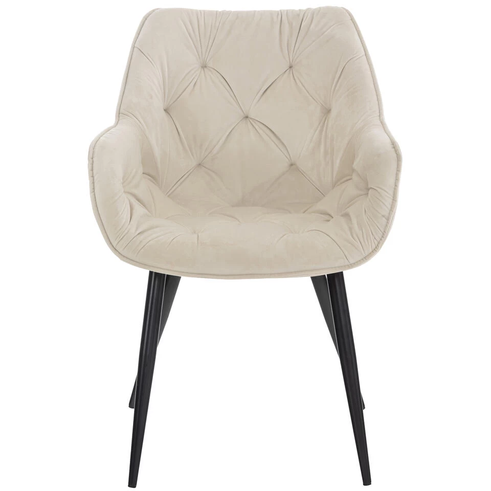 CLP Eetkamerstoel Tanna Fluweel Crème 4 CLP Eetkamerstoel Tanna Fluweel Crème - Image 2
