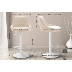 CLP Barkruk Lazio Wit Frame Kunstleer Crème 7 CLP Barkruk Lazio Wit Frame Kunstleer Crème -ZitMeester ComfortDesign 1000080806 0101