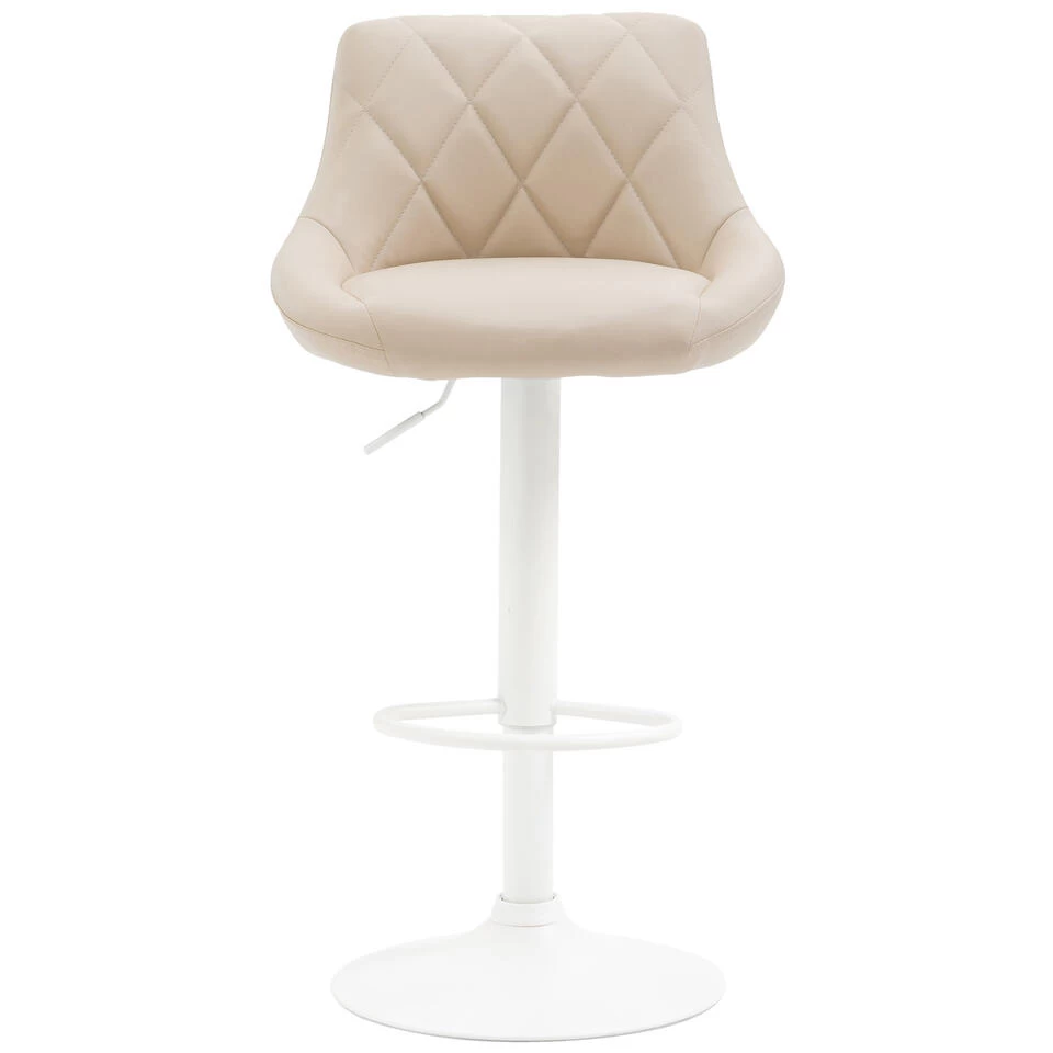 CLP Barkruk Lazio Wit Frame Kunstleer Crème 5 CLP Barkruk Lazio Wit Frame Kunstleer Crème - Image 3