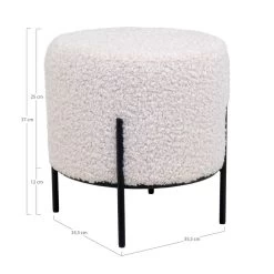Giga Meubel Poef Wit - 35,5x35,5x37cm - Teddy - Poef Alford -ZitMeester ComfortDesign 1000081027 0102