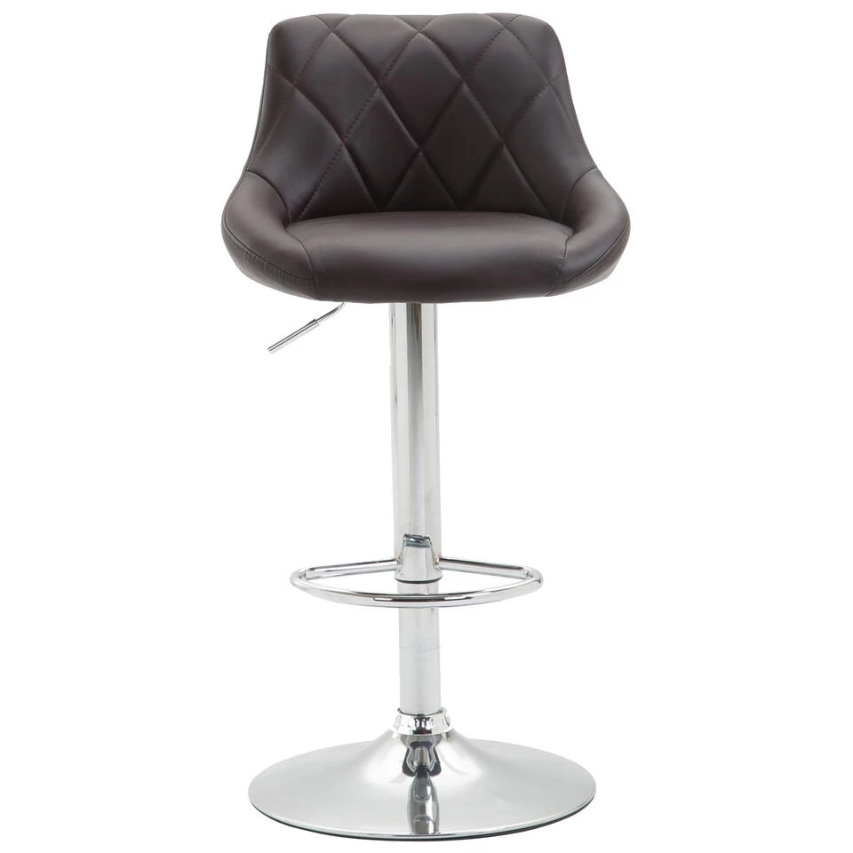 CLP Barkruk Lazio Chroom Frame Kunstleer Bruin 5 CLP Barkruk Lazio Chroom Frame Kunstleer Bruin - Image 3