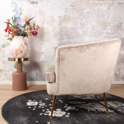 DS4U® Norah Fauteuil Velvet - Stof - Beige -ZitMeester ComfortDesign 1000081202 0102
