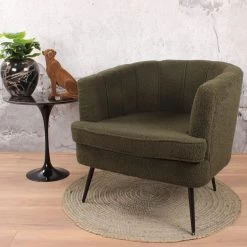 DS4U® Norah Fauteuil Teddy - Stof - Groen 7 DS4U® Norah Fauteuil Teddy - Stof - Groen -ZitMeester ComfortDesign 1000081205 0101