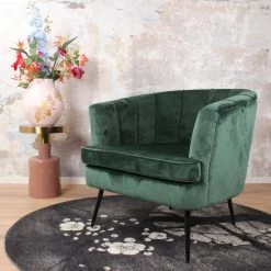 DS4U® Norah Fauteuil Velvet - Stof - Groen 7 DS4U® Norah Fauteuil Velvet - Stof - Groen -ZitMeester ComfortDesign 1000081845 0101