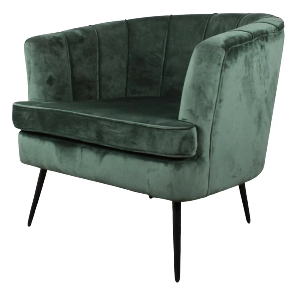 DS4U® Norah Fauteuil Velvet - Stof - Groen 3 DS4U® Norah Fauteuil Velvet - Stof - Groen
