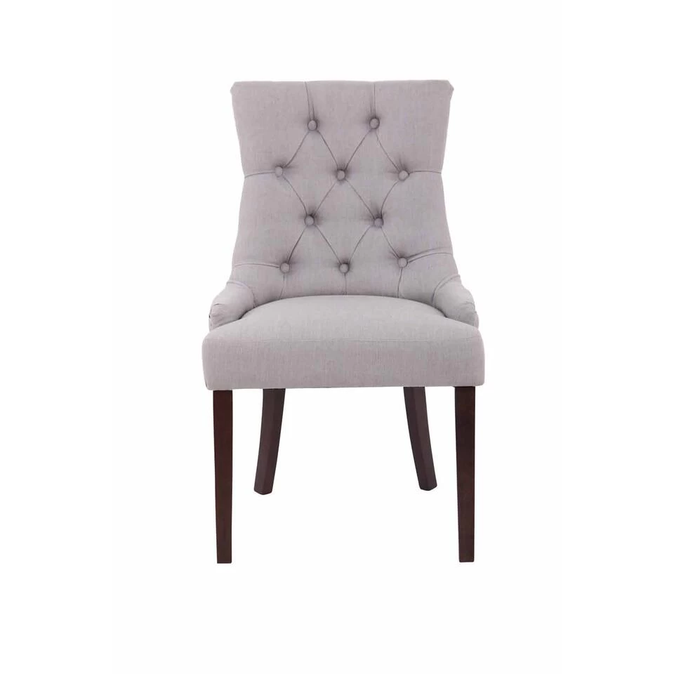 CLP Eetkamerstoel Aberdeen Donker Frame Stof Zilverkleurig 4 CLP Eetkamerstoel Aberdeen Donker Frame Stof Zilverkleurig - Image 2